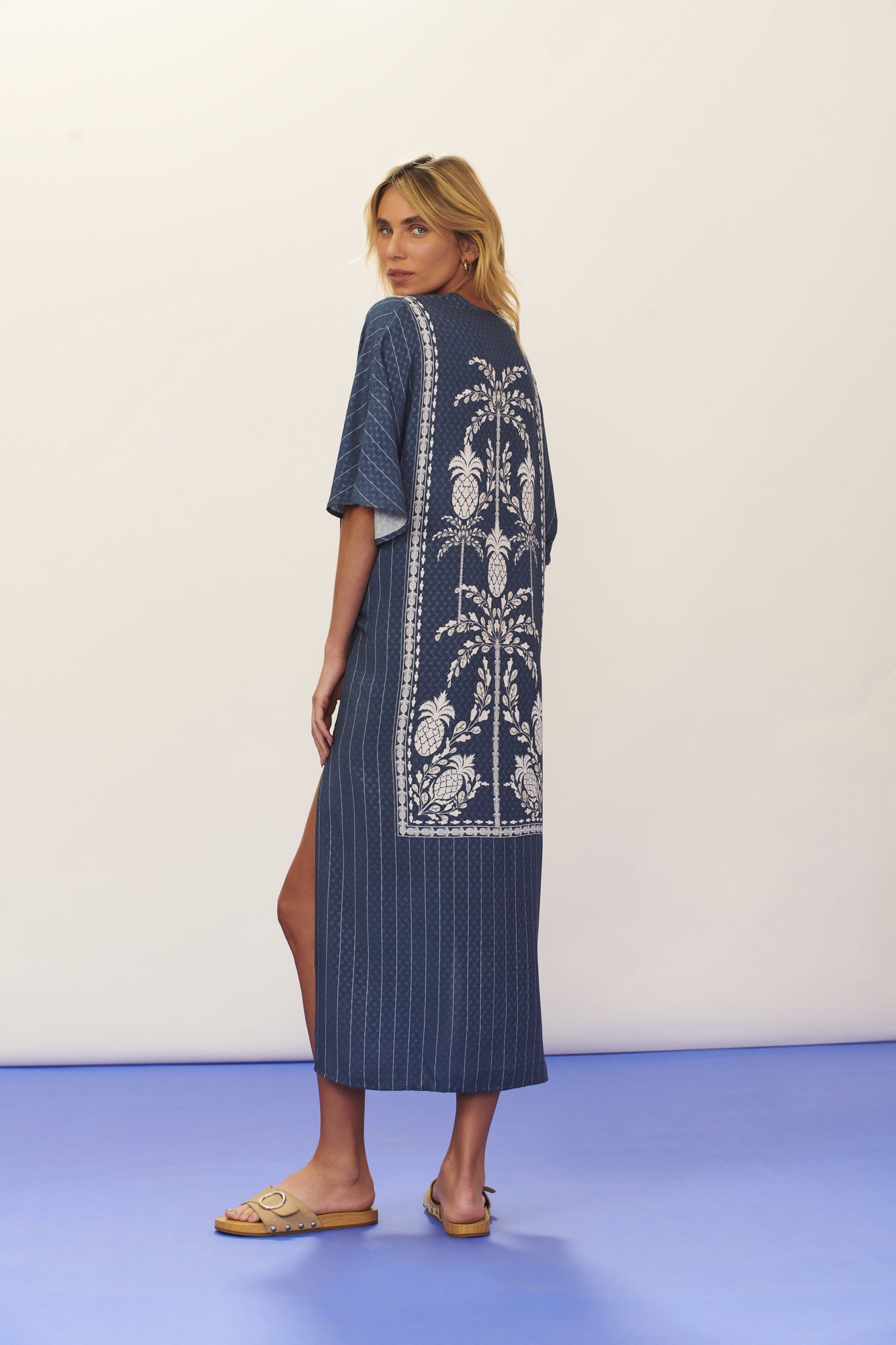 Model Back: Blueman Maxi Dresses Kaftan Dress Seiva-Doce-Azul