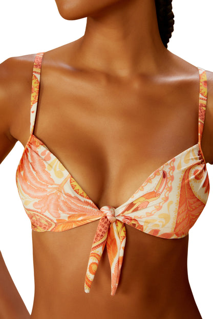 Image 06: Blueman Top Top Florest-Salmao Bardot