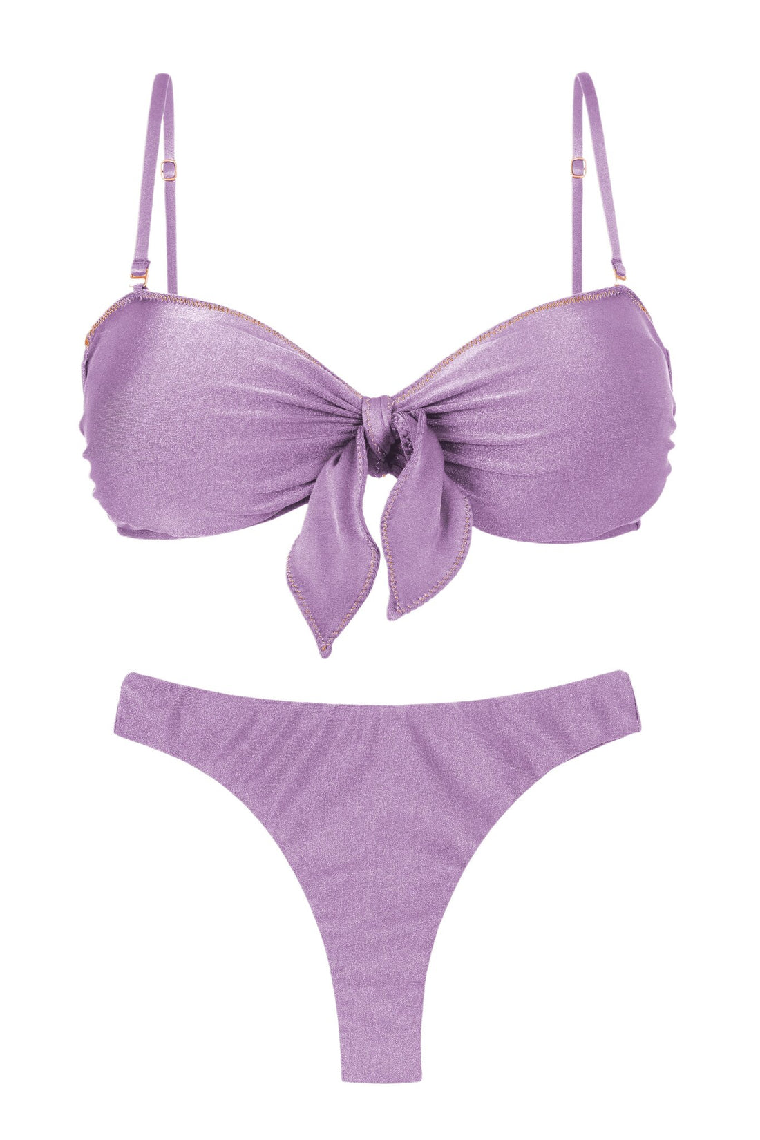 Product Front: Rio De Sol Two Piece Swimwear Set Shimmer-Harmonia Bandeau-Knot Nice-Fio