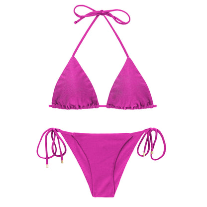 Product Front: Rio De Sol Two Piece Swimwear Set Shimmer-Gaia Tri-Inv Cheeky-Tie