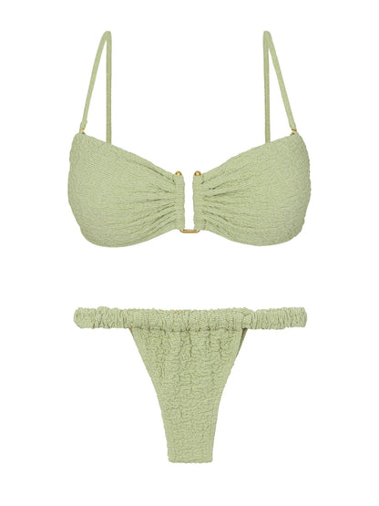 Product Front: Rio De Sol Two Piece Swimwear Set Brisa-Pistache Sara Eden