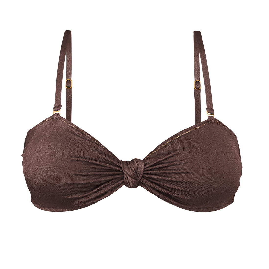 Product Front: Rio De Sol Bikini Tops Top Shimmer-Coffee Bandeau-Joy