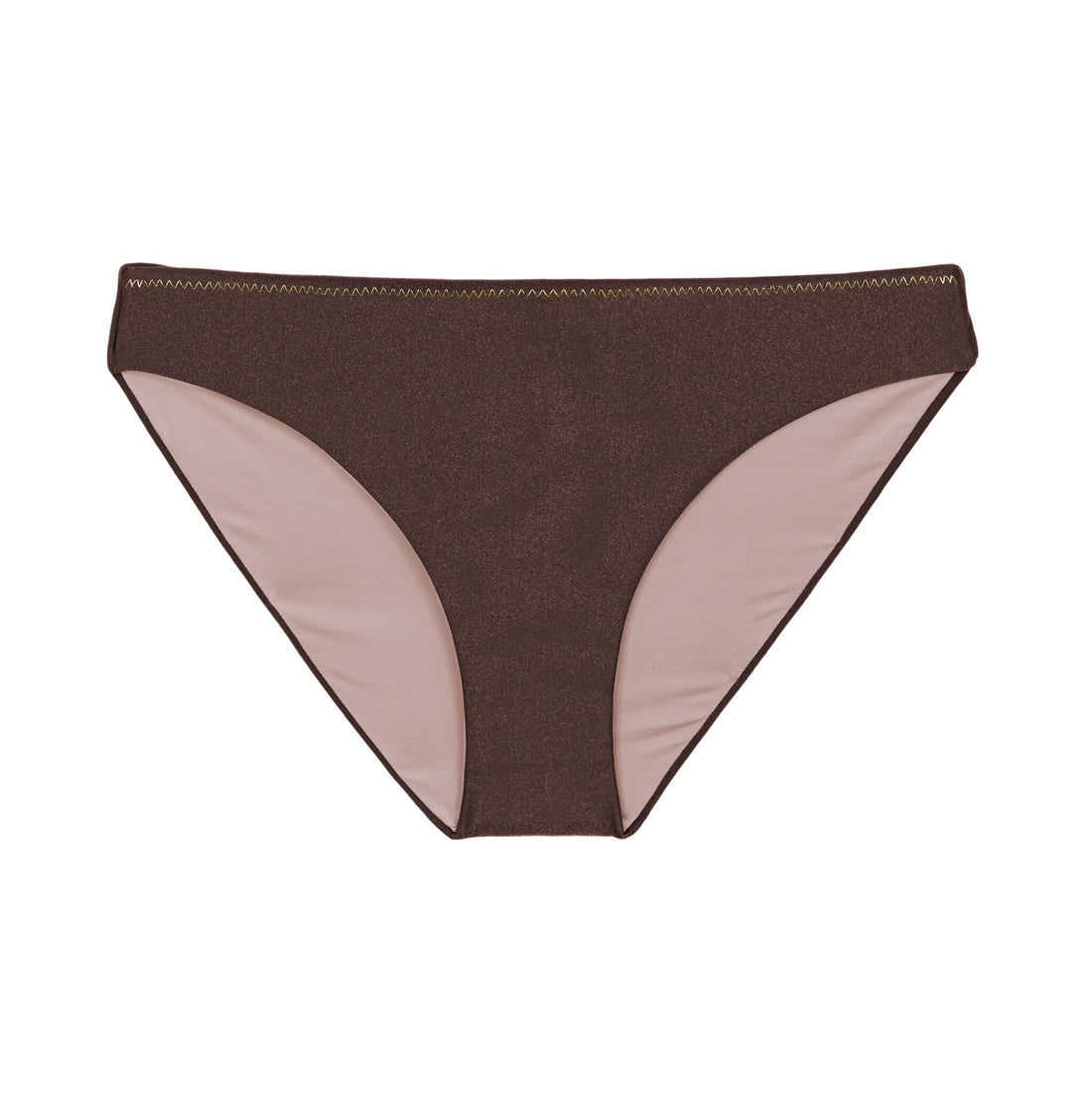 Product Front: Rio De Sol Bikini Bottoms Bottom Shimmer-Coffee Essential-Comfy