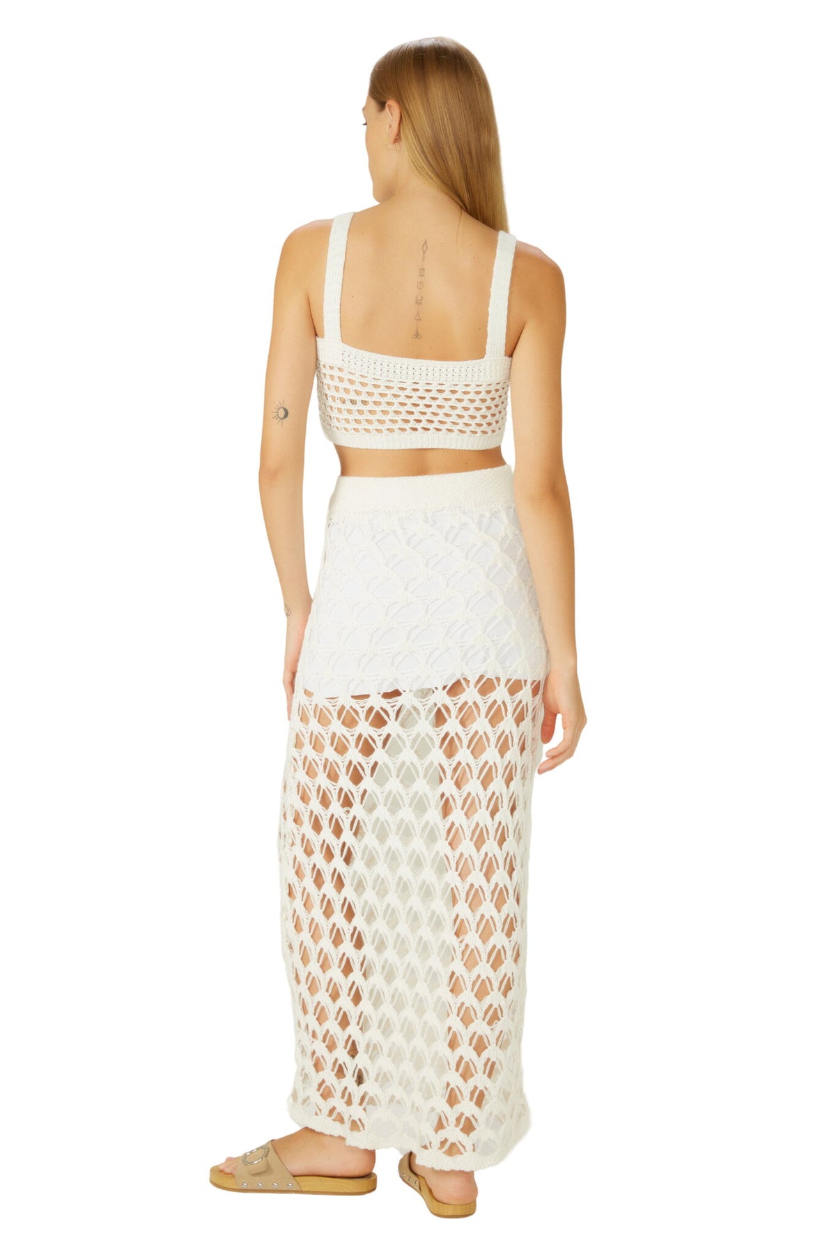 Model Back: Blueman Beach Tops Off-White Top-Tricot