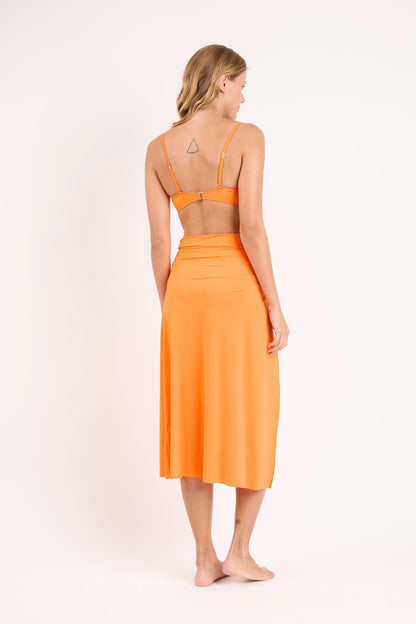 Model Back: Rio De Sol Skirts Bio-Laranjada Long Skirt Knot