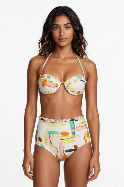Model Front: La Playa Bikini Tops Top Hot Babado Paleta