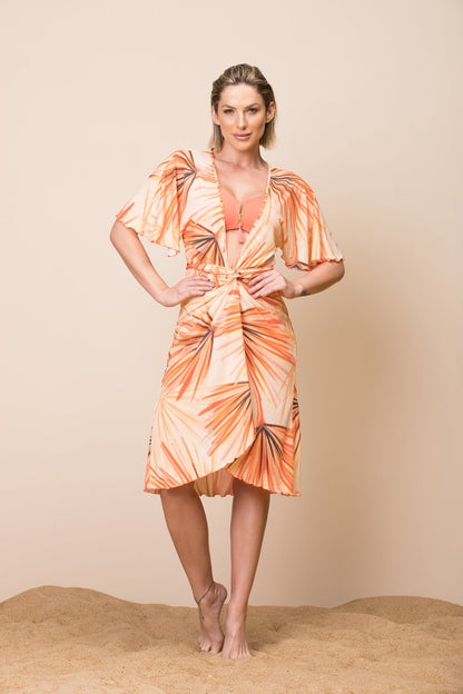 Model Front: La Playa Midi Dresses Borboleta Caliandra
