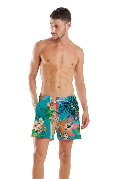 Model Front: Blueman Boardshorts Short Fiji Blue