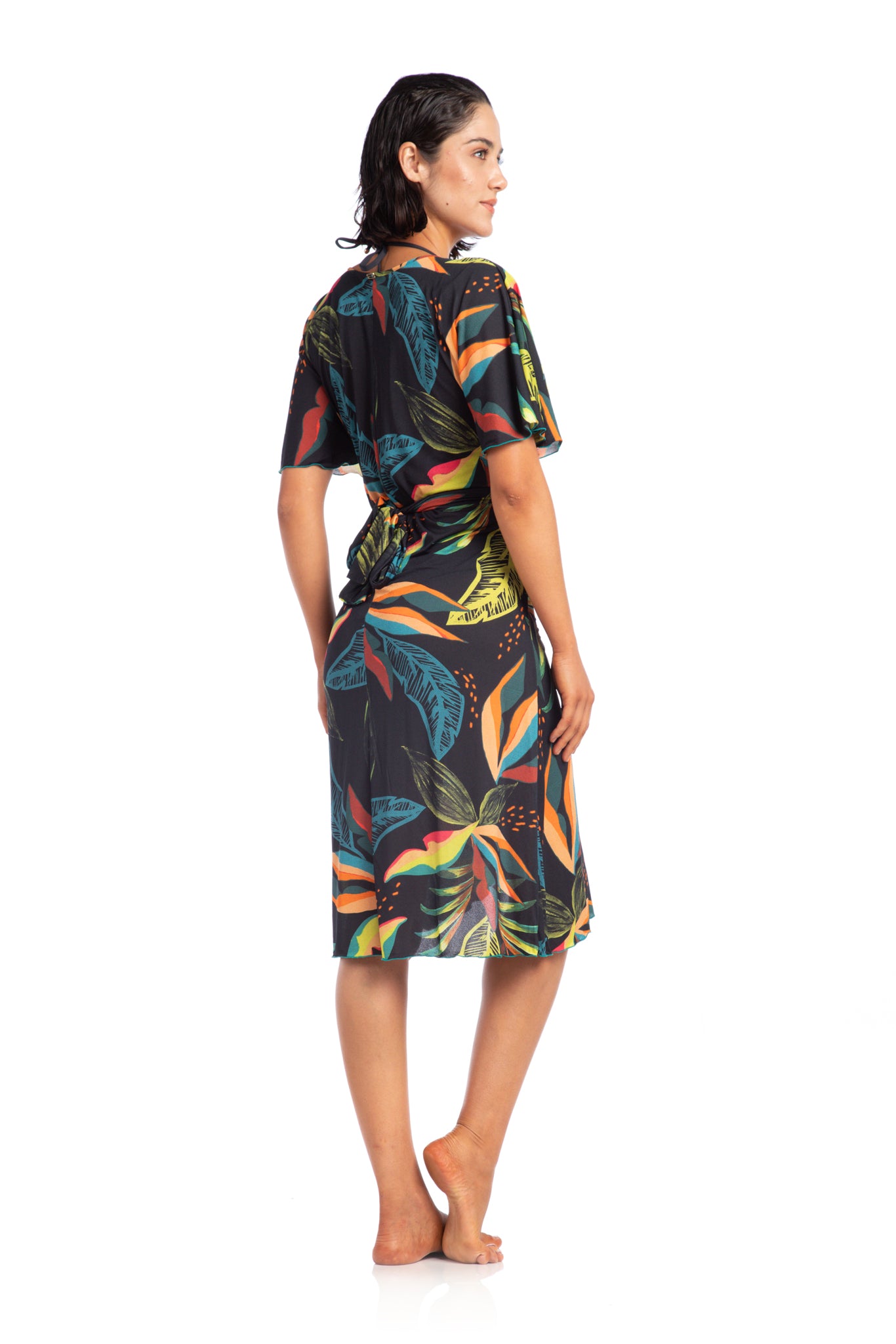 Model Back: La Playa Midi Dress Borboleta Jardins