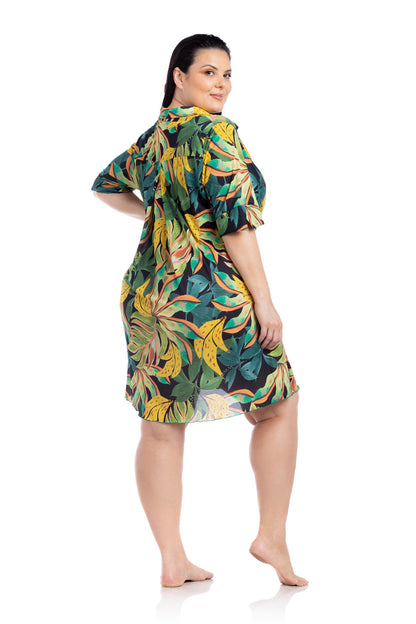 Model Back: La Playa Maxi Dresses Chemise Tropicool Preto