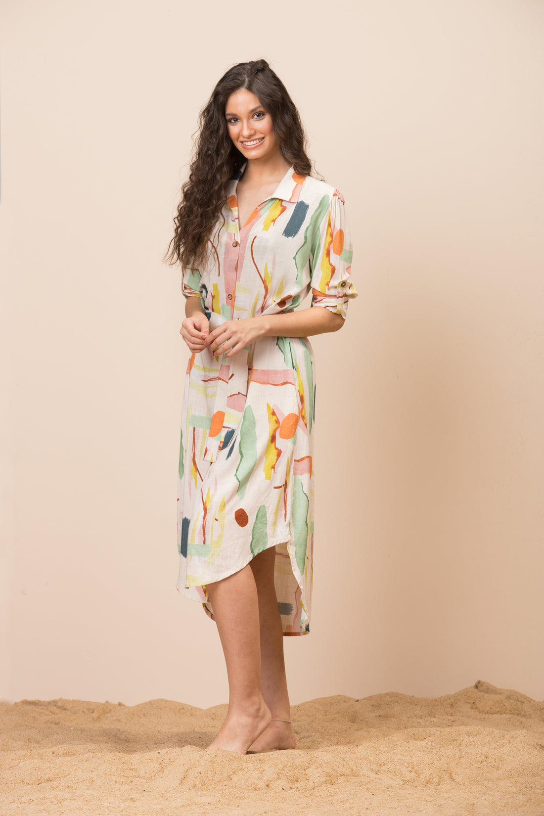 Model Front: La Playa Beach Dresses Chemse Alongada Paleta