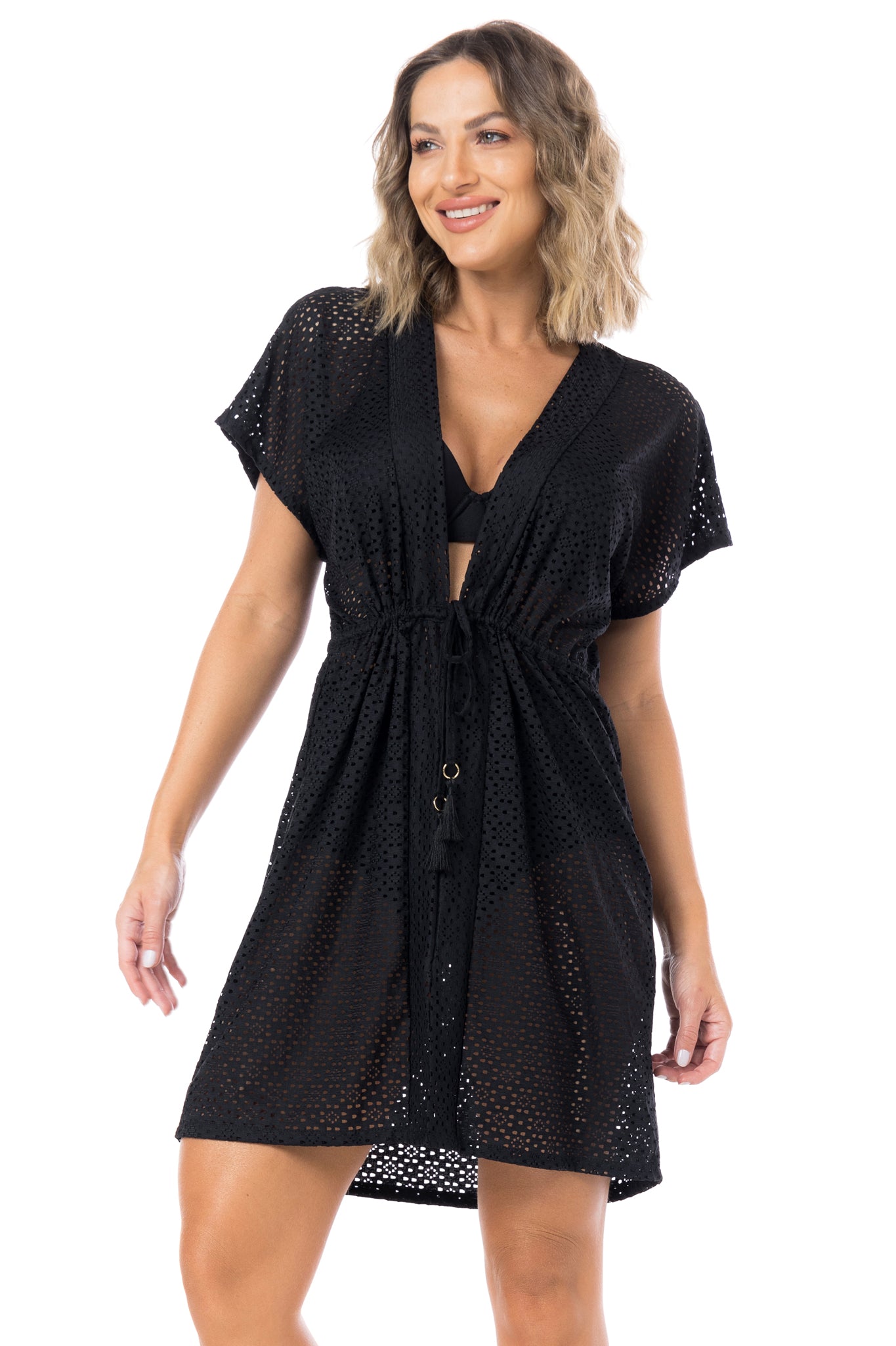 Gallery: La Playa Maxi Dresses Kaftan Renda Preto