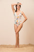 Model Front: La Playa One-Piece Macrame Paleta