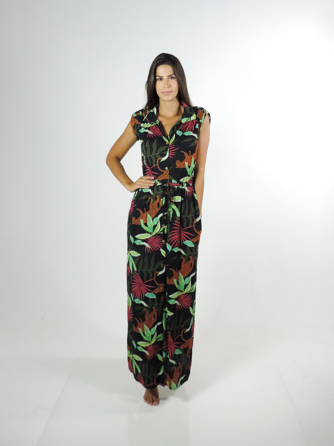 Model Front: La Playa Beach Dresses Vestido Chemise Jungle