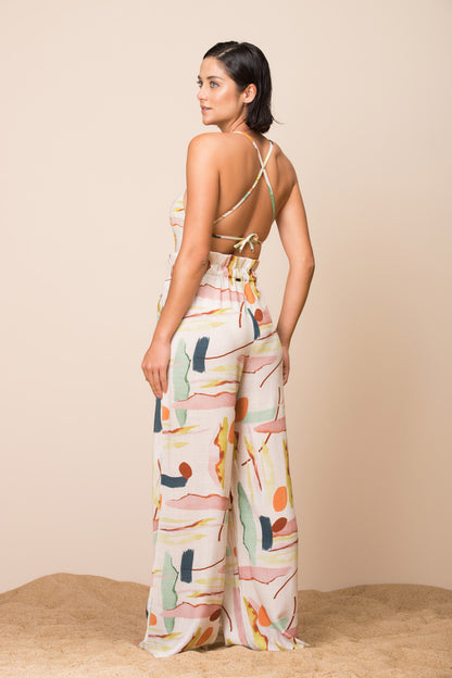 Model Back: La Playa Beach Trousers Wide Leg Paleta
