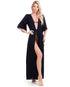 Gallery: Lua Morena Beach Dresses Kimono Longo Crepe Liso Preto