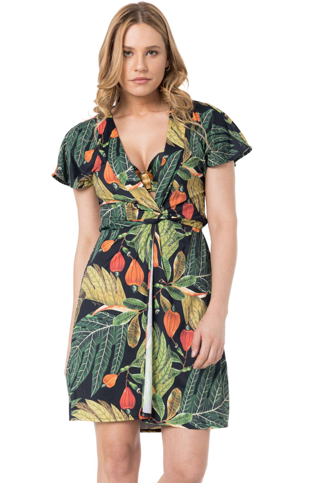 Model Front: Lua Morena Beach Dresses Kimono Uv Caju