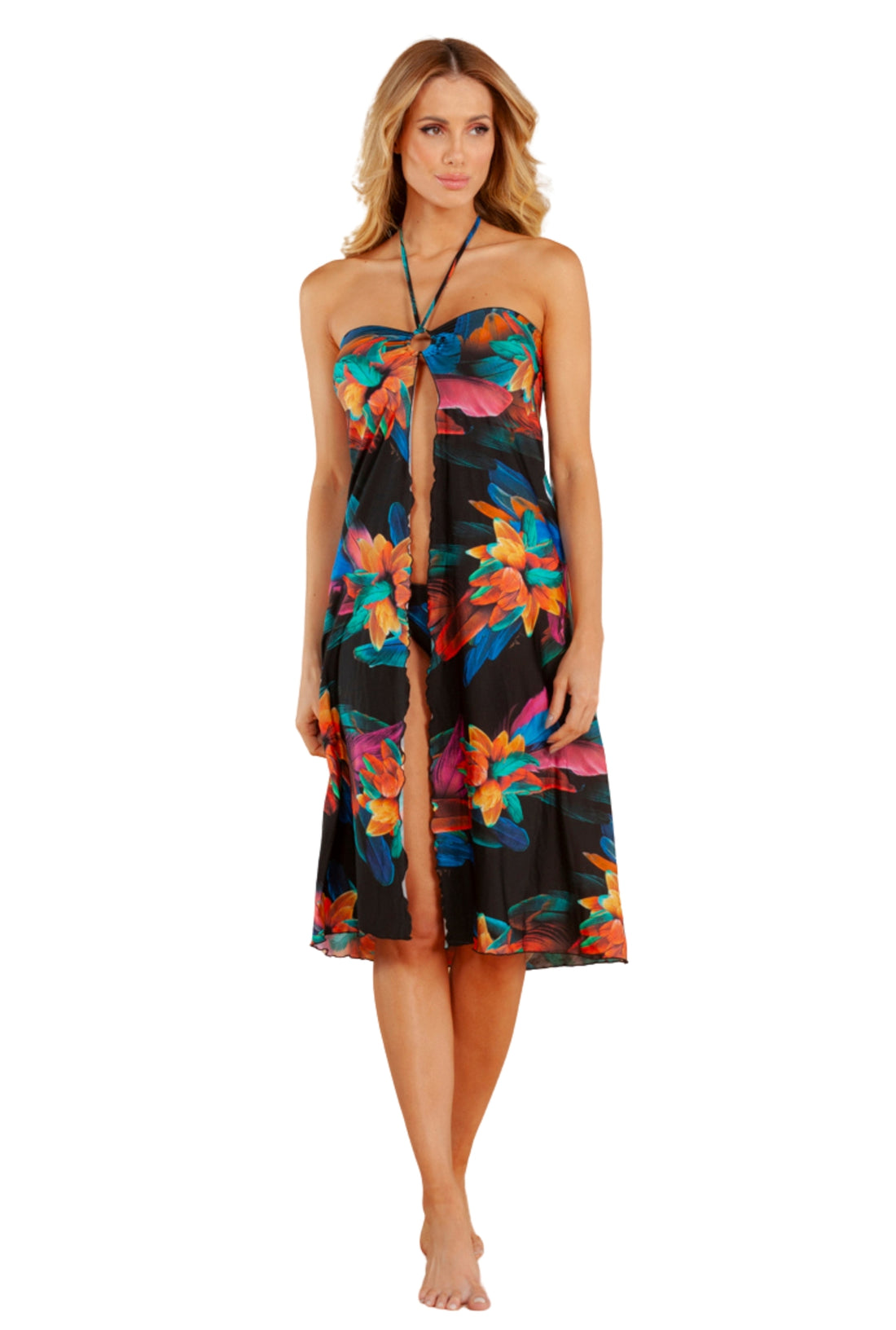 Model Front: Lua Morena Beach Dresses Multiformas Argola Uv Brinco Preto