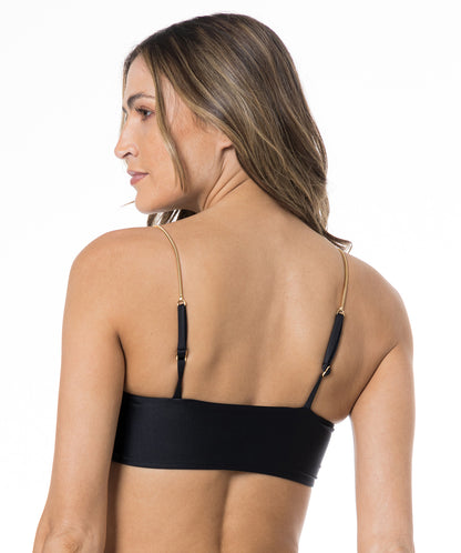Image 04: Lua Morena Top Top Corrente Liso Preto