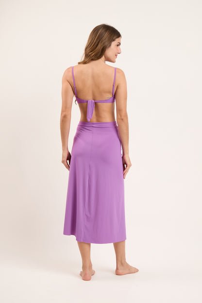 Model Back: Rio De Sol Beach Skirt Bio-Floreira Long Skirt Knot