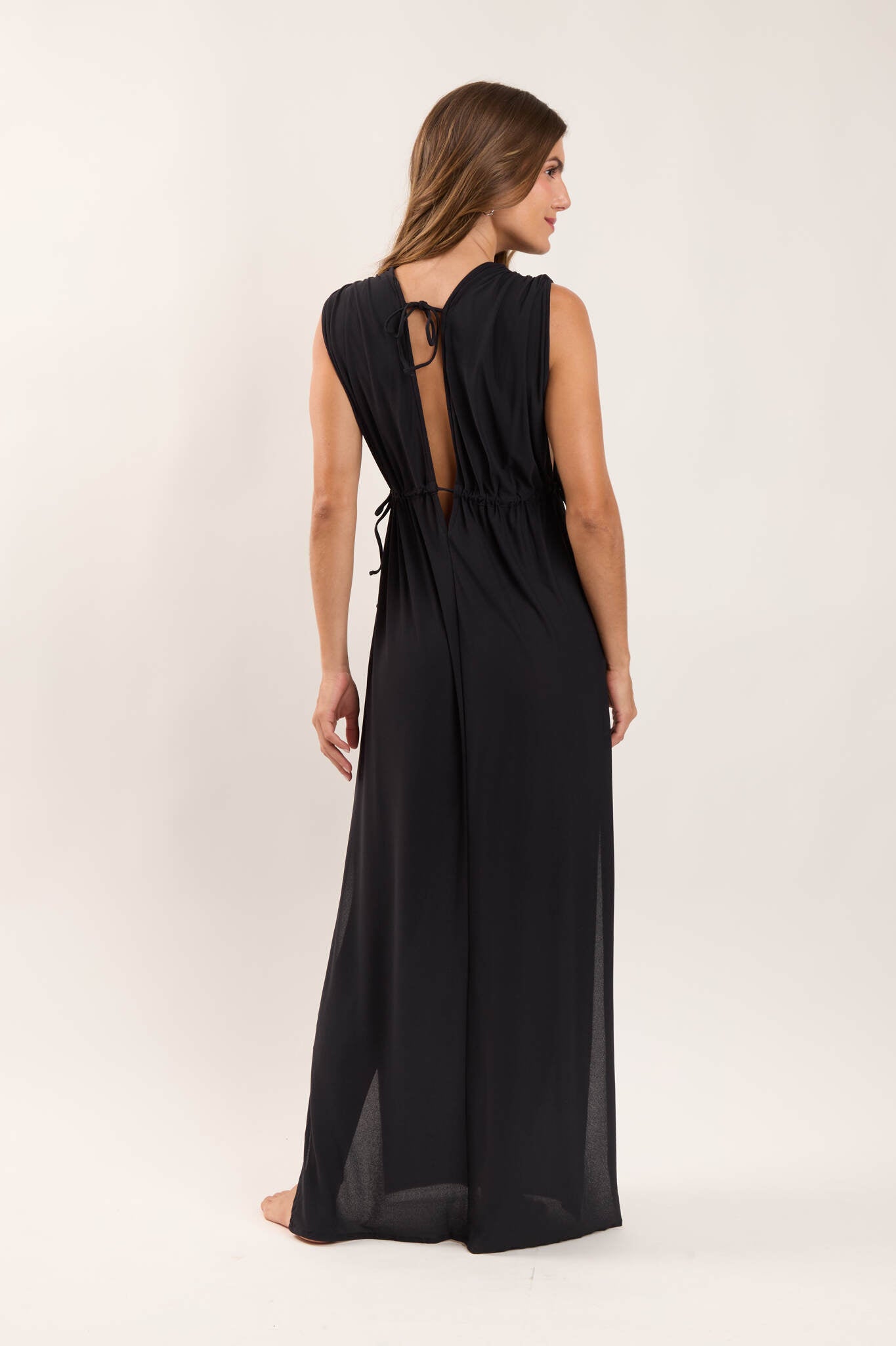 Model Back: Rio De Sol Maxi Dresses Black Long Dress Soleil