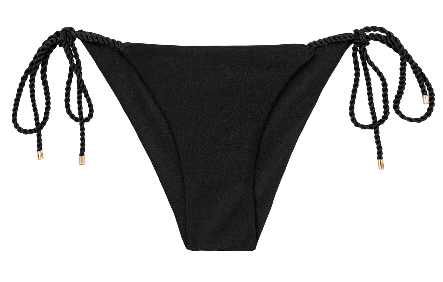 Product Front: Rio De Sol Bottom Bottom Shimmer-Black Cheeky-Rope
