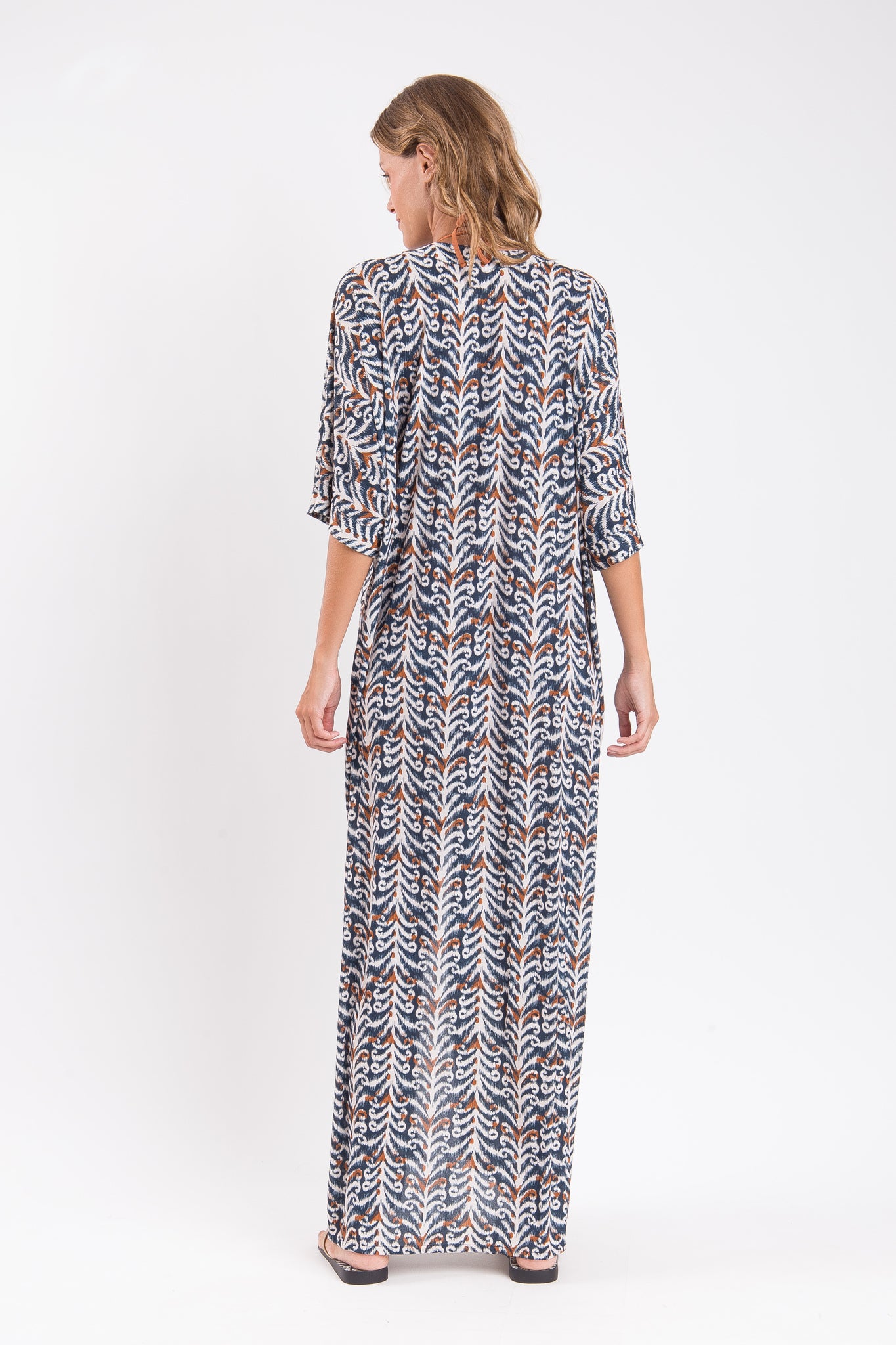 Model Back: Rio De Sol Beach Dresses Ikat Long Dress