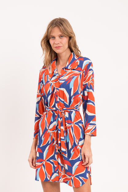 Image 08: Rio De Sol Shirtdress Leaves Chemise