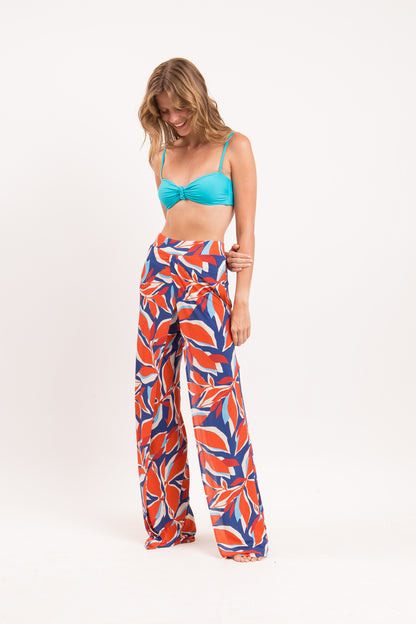 Image 04: Rio De Sol Beach Trousers Leaves Wide Pants