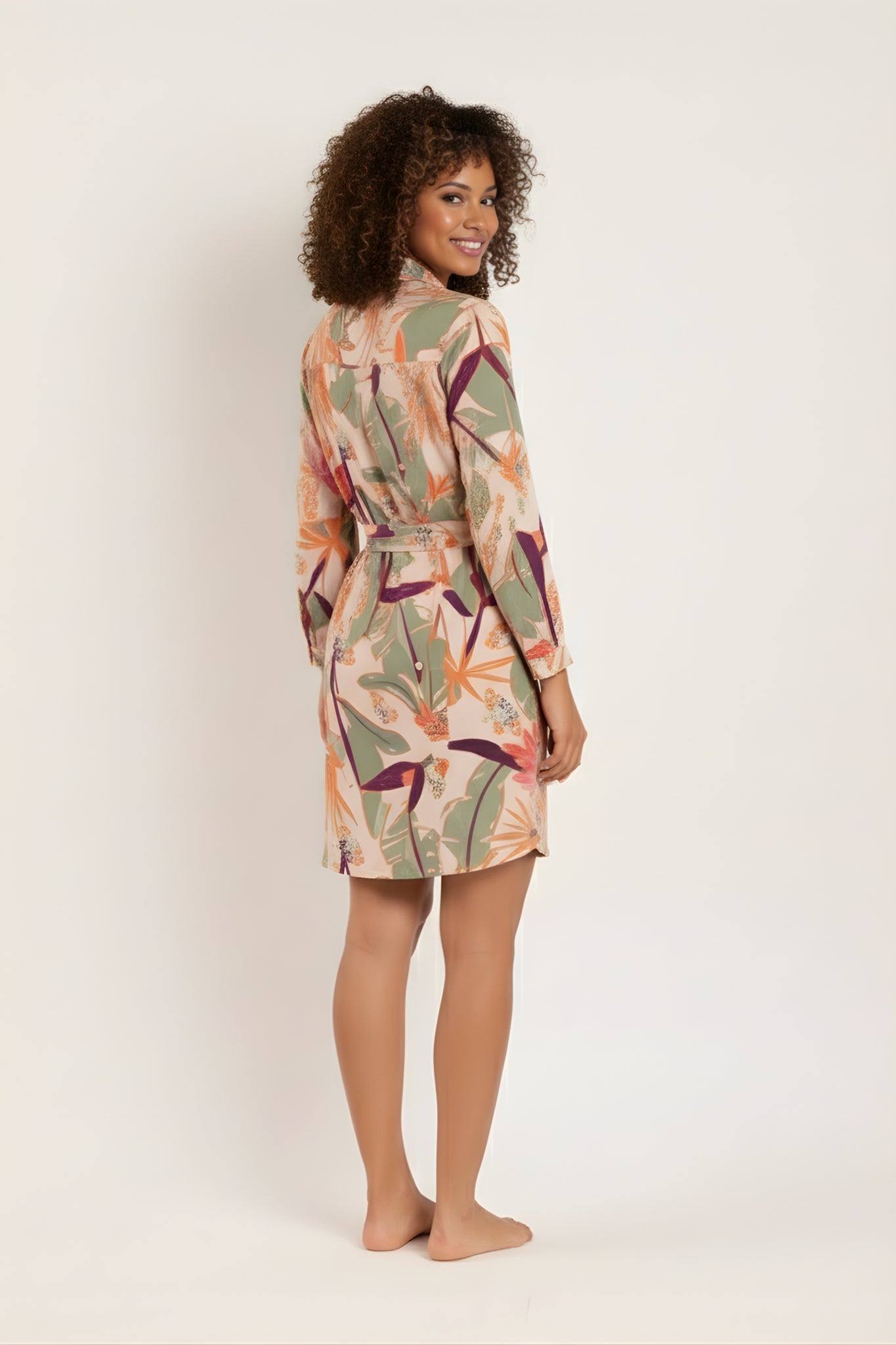 Model Back: Rio De Sol Shirtdress Oasis Chemise