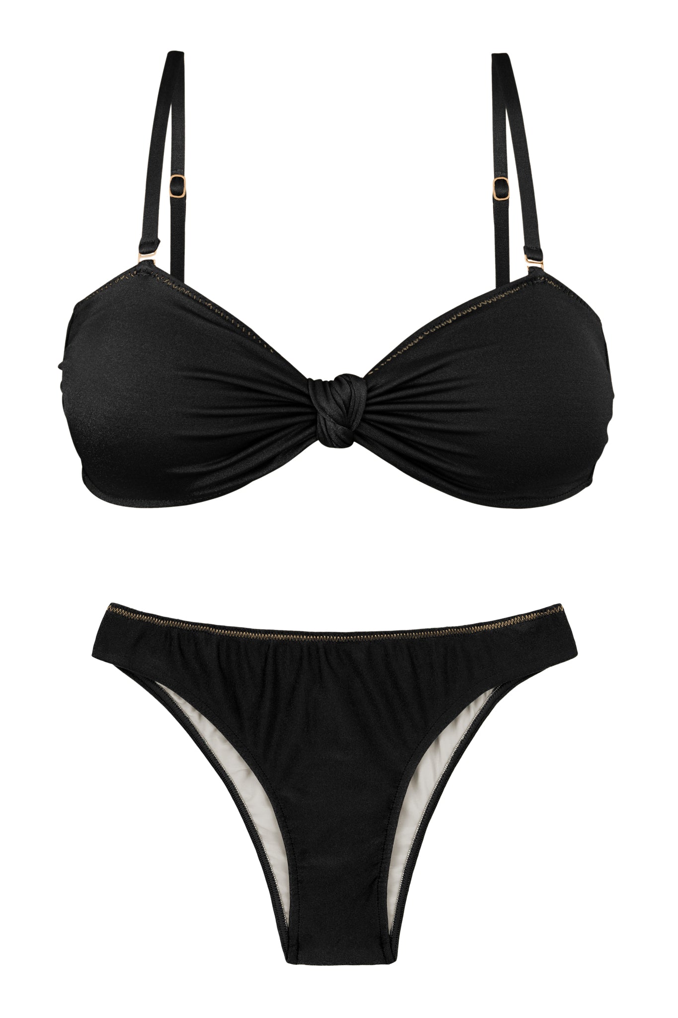 Product Front: Rio De Sol Set Set Shimmer-Black Bandeau-Joy Essential