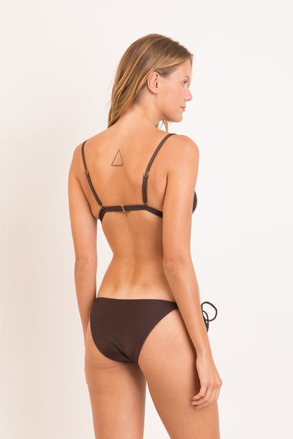 Model Back: Rio De Sol Set Set Shimmer-Coffee Tri-Fixo Ibiza-Comfy