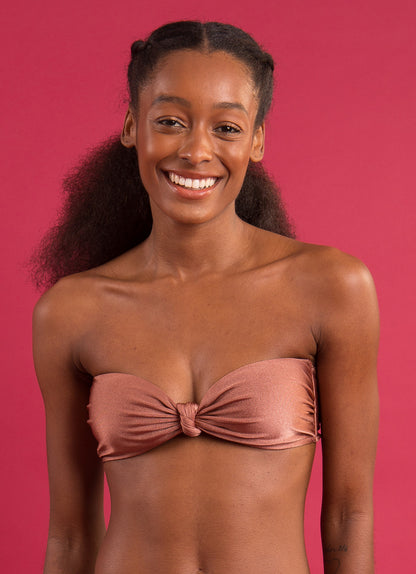 Image 08: Rio De Sol Top Top Shimmer-Copper Bandeau-Joy