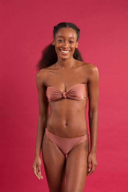 Image 11: Rio De Sol Top Top Shimmer-Copper Bandeau-Joy