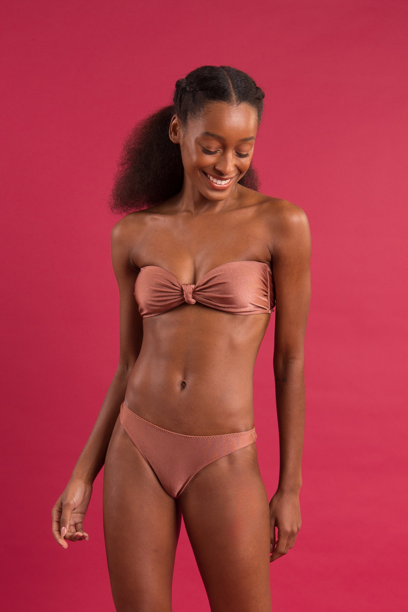 Image 12: Rio De Sol Top Top Shimmer-Copper Bandeau-Joy