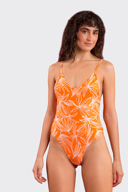 Model Front: Rio De Sol One-Piece Trail-Orange Hype