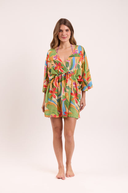 Model Front: Rio De Sol Beach Dresses Tropical Kaftan Bel
