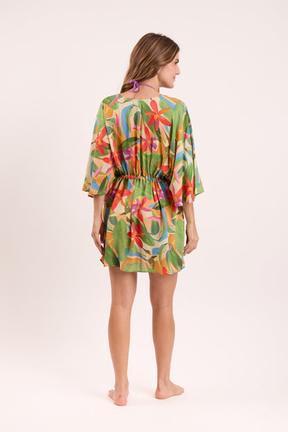 Model Back: Rio De Sol Beach Dresses Tropical Kaftan Bel