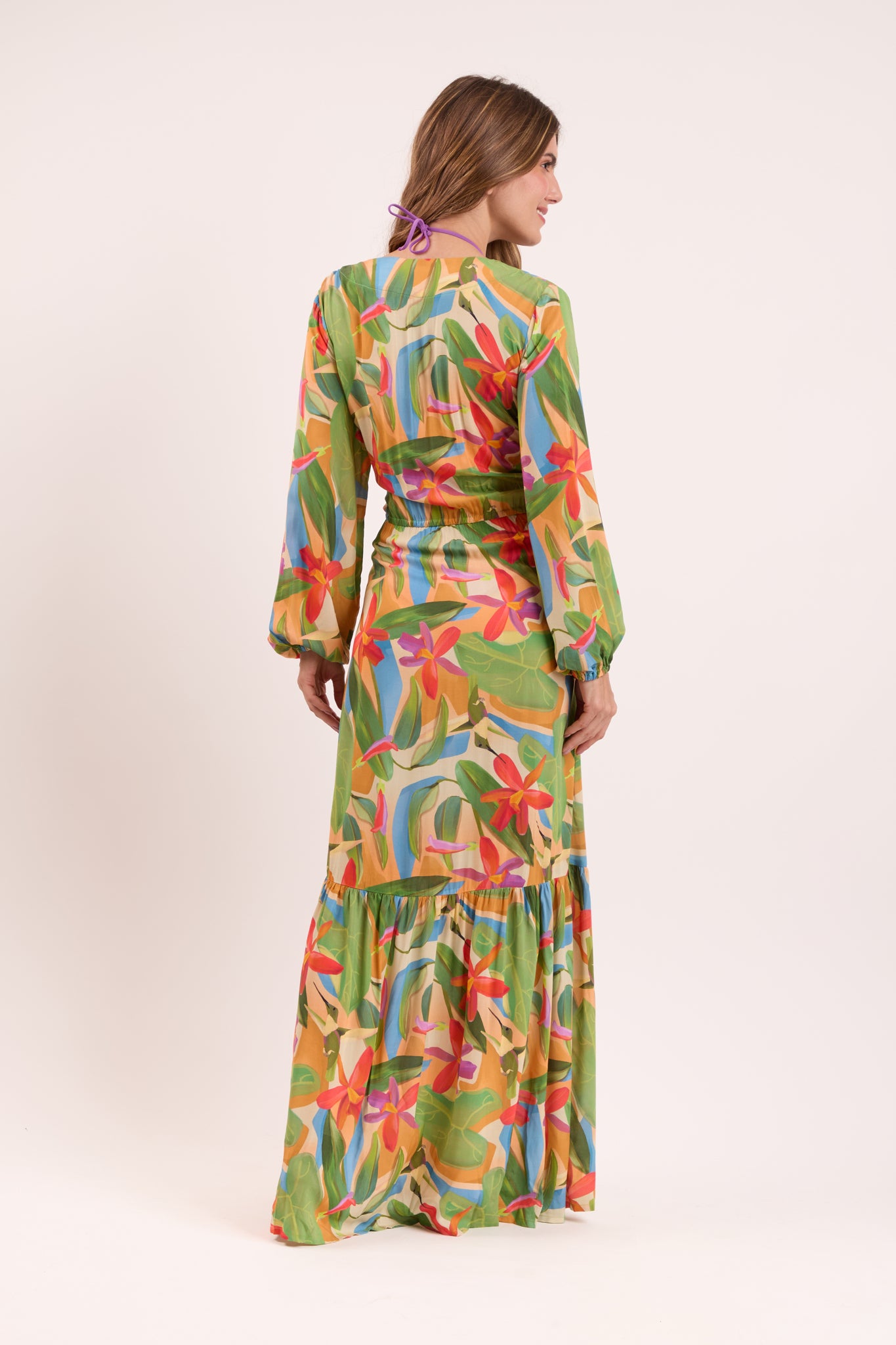 Model Back: Rio De Sol Beach Dresses Tropical Long Dress Verona