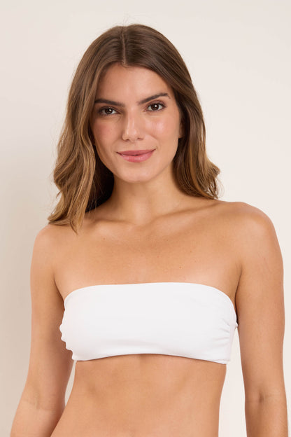 Top Sand-White Bandeau-Reto
