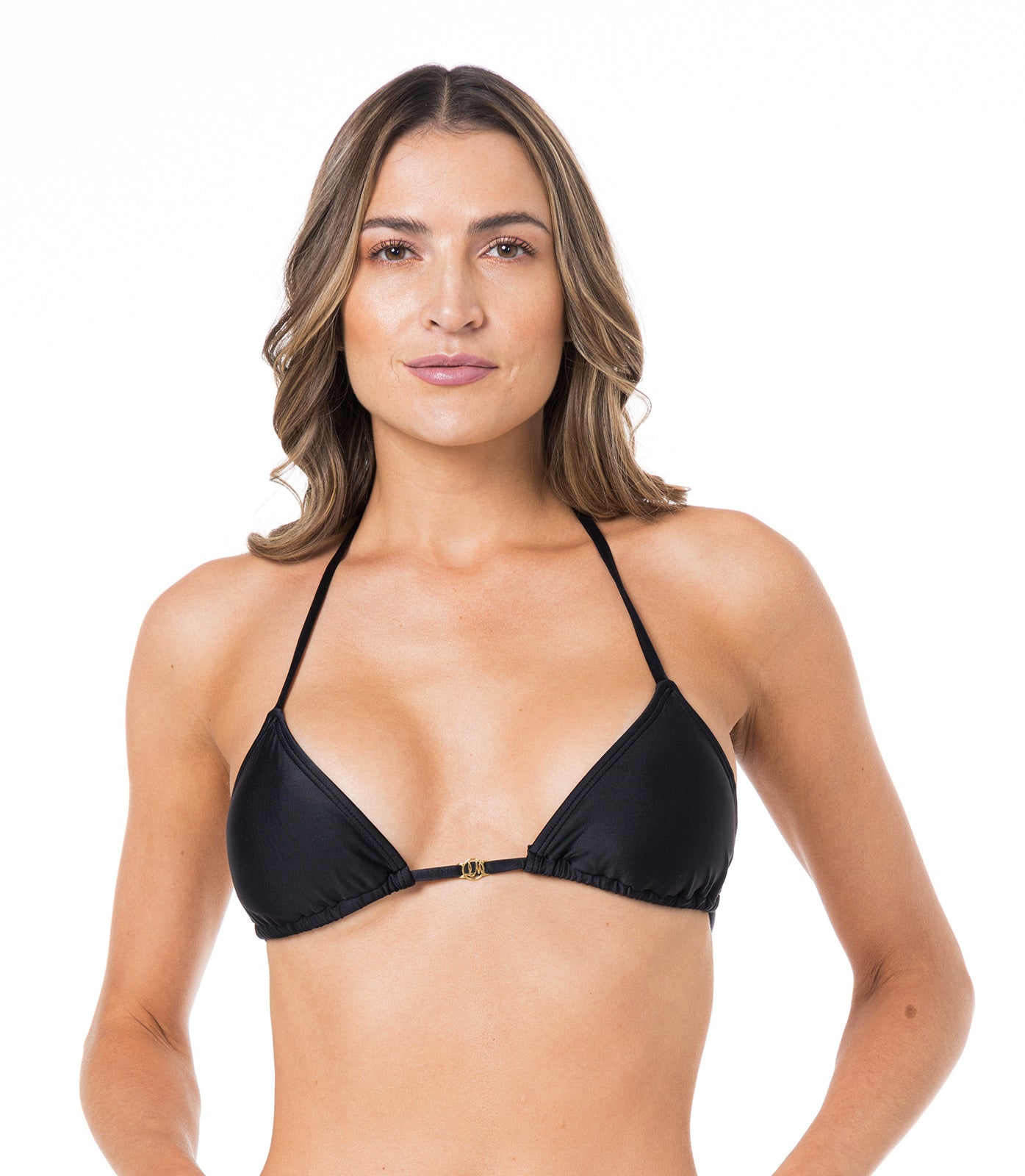Top Cortininha Rolote Liso Preto